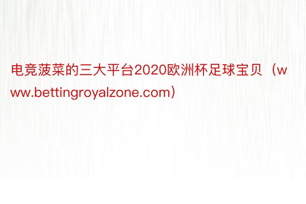 电竞菠菜的三大平台2020欧洲杯足球宝贝（www.bettingroyalzone.com）